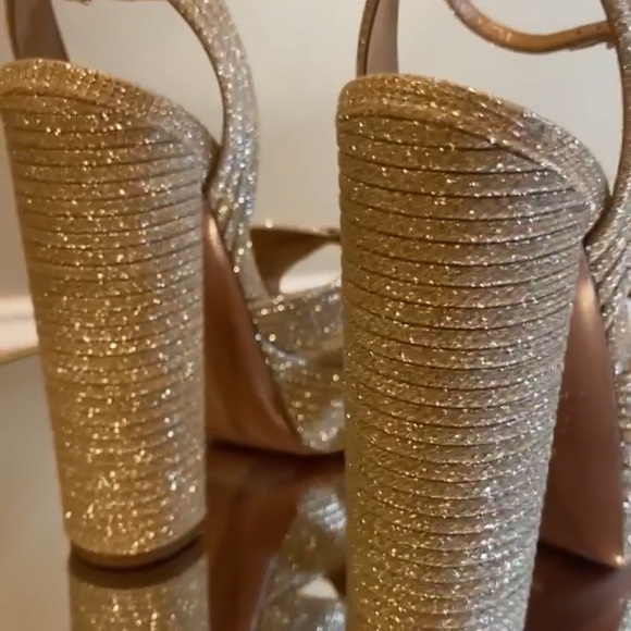 Aquazzura Sundance 140 Glitter Platform Sandals sz 39 - Picture 4 of 16